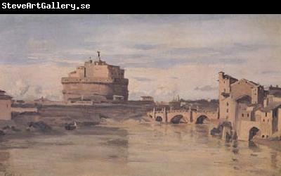 Jean Baptiste Camille  Corot Le Chateau Saint-Ange et le Tibre (mk11)